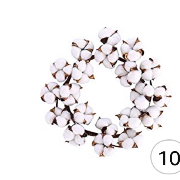 Lot of 4 - 12” adjustable cotton wreath - Picture 2 of 2